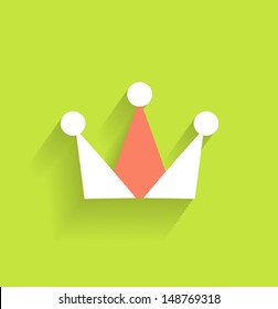 Vector crown icon modern flat design