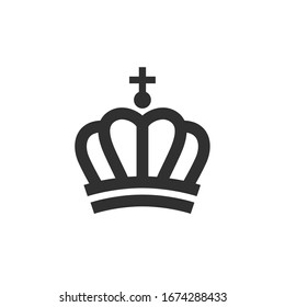 Vector crown icon. Monarchy crown isolated on white background. King crown for logo, label, badge. Vector illustration