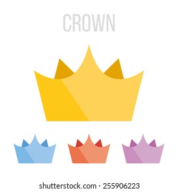 Vector crown icons set. Isolated on white background.