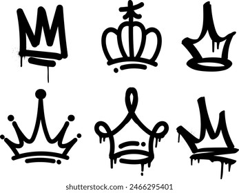 Vector crown illustration in graffiti style