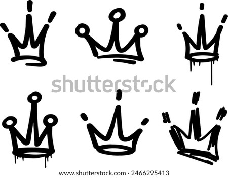Vector crown illustration in graffiti style