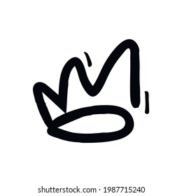 Vector crown illustration. Hand drawn emblem for greeting card, prints and posters. Motivation inspiration logo inspiration, design. T-shirt graphics. Design for greeting card, prints and posters.