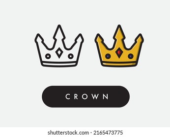 Vector Crown jewel king icon illustration