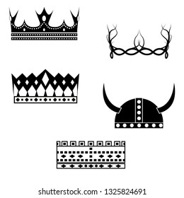 vector crown of kingdom icons