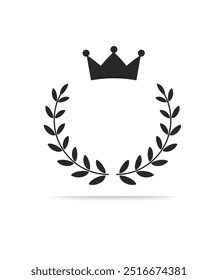 Vector Crown and laurel wreath icon stock illustration