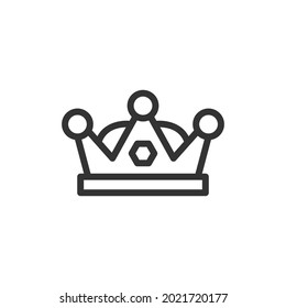 Vector crown line icon. Symbol in trendy outline style. Vector illustration isolated on a white background. 