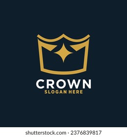 vector crown logo design royal king queen with creative concept