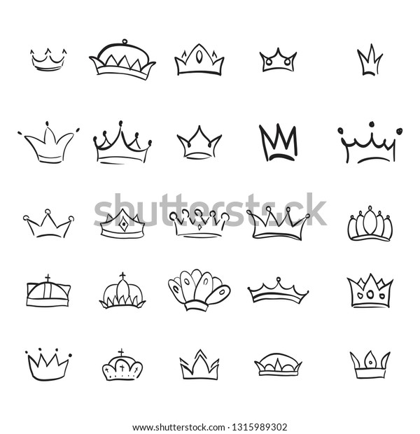 Vector Crown Logo Hand Drawn Graffiti Stock Vector (royalty Free 