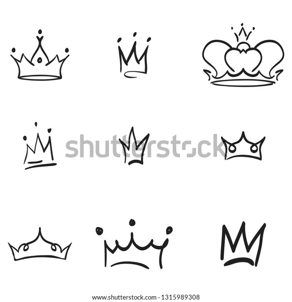 Vector Crown Logo Hand Drawn Graffiti Stock Vector (Royalty Free ...