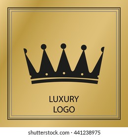 Vector of crown logo, crown symbol or icon,black crown