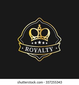 Vector crown logo template. Luxury corona monogram design. Diadem icon illustration. Used for hotel, restaurant, boutique, jewellery invitation, business card etc.