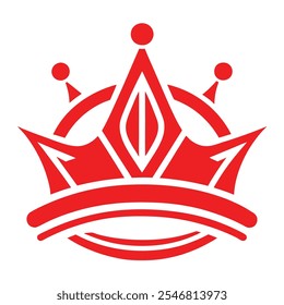 modelo de logotipo de coroa de vetor vermelho