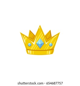 Vector crown for a prince. Decorative royal design element isolated on a white background.