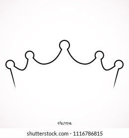 vector crown silhouette in vintage style