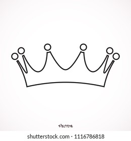 vector crown silhouette in vintage style