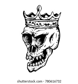 Vector crown of skull isolated white background