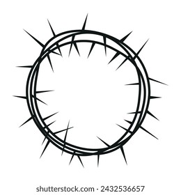 Vector crown of thorns on white background