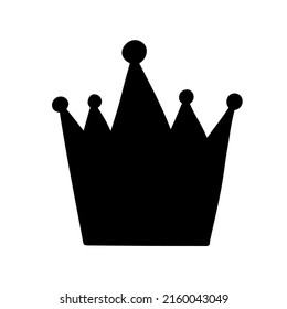 Vector crown, tiara, diadema hand drawn. Scribble bullet journal sticker pack set ink paint bruh isolated on white background.