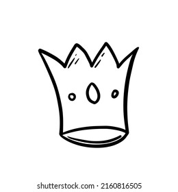 Vector crown, tiara, diadema hand drawn. Scribble bullet journal sticker pack set ink paint bruh isolated on white background.