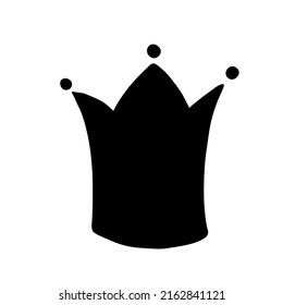 Vector crown, tiara, diadema hand drawn. Scribble bullet journal sticker pack set ink paint bruh isolated on white background.