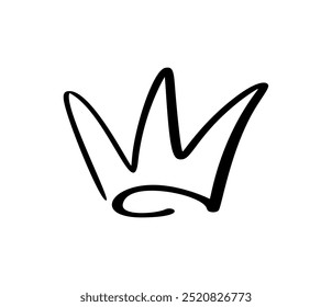 Vector crown or tiara. Hand drawn doodle elements isolated on white background.