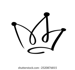 Vector crown or tiara. Hand drawn doodle elements isolated on white background.