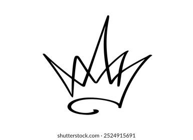 Vector crown or tiara. Hand drawn doodle elements isolated on white background.