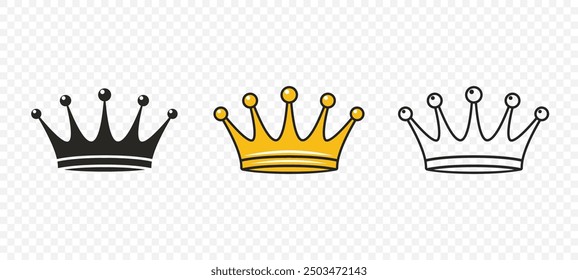 Vector Crowns. Crown Icon Set. Flat Vector Illustration