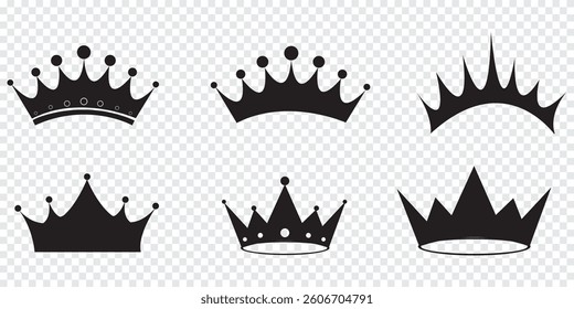 Vector Crowns icon. Crown Icon Set. Flat Vector Illustration.