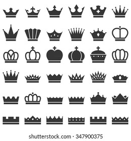 Vector crowns icons set