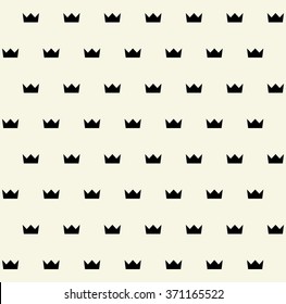 Vector crowns pattern in black and white