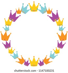 Vector Crowns Wreath. Perfect for scrapbooking, kids, stationary, and home decor projects