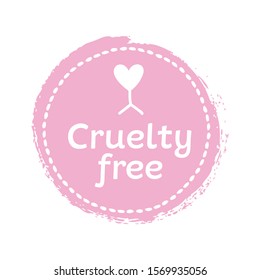 Vector cruelty free badge. Sign against animal testing.