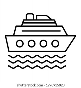 Diseño del icono de contorno de crucero de vectores
