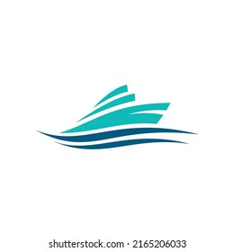 vector cruise ship, fast ship, ship logo concept