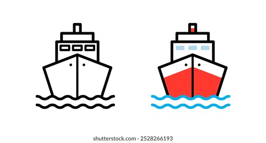 Ilustración de crucero de Vector con contorno negro