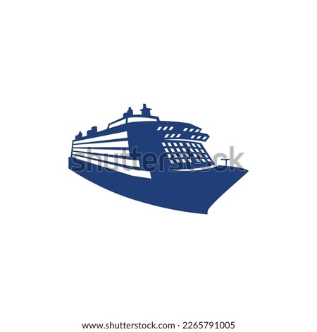 Cruise ship at anchor in focus