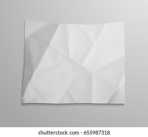Vector crumpled blank empty paper sheet object. Realistic textured element for your design. Poster, flayer element