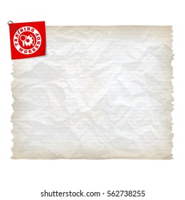 Vector crumpled lined paper and workshop icon