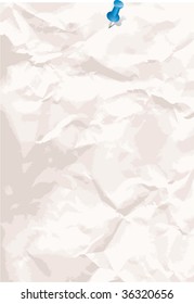 vector crumpled paper background with pin