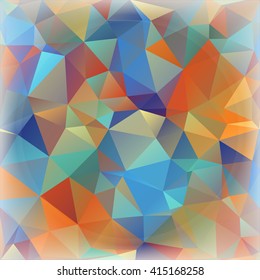 vector crumpled polygonal background composed of colored triangles
