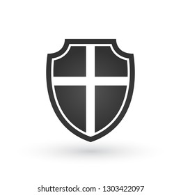 Vector crusaders shield, Vector illustration isolated on white background.