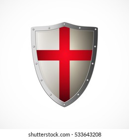 Vector crusaders shield, isolated on white