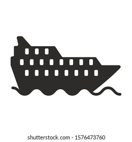 Vector cruse ship icon. Logo illustration.