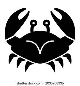 Vector Crustacean Glyph Icon Design
