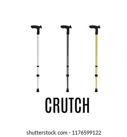 vector crutch isolated against background. stick for a walk- flat style. person with a disability. vector illustration of a beautiful crutch.