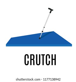 vector crutch isolated against background. stick for a walk- flat style. person with a disability. vector illustration of a beautiful crutch.