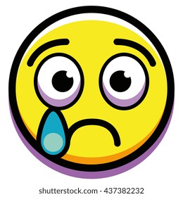 Vector Crying Face Isolated On White Stock Vector (Royalty Free ...