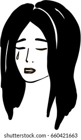 Vector Crying Woman Illustration
