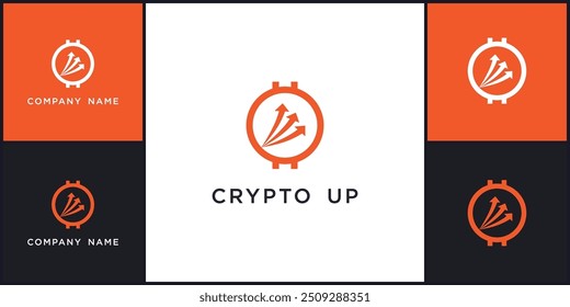 vector of crypto up logo and icons, can be used in various media easily, editable
